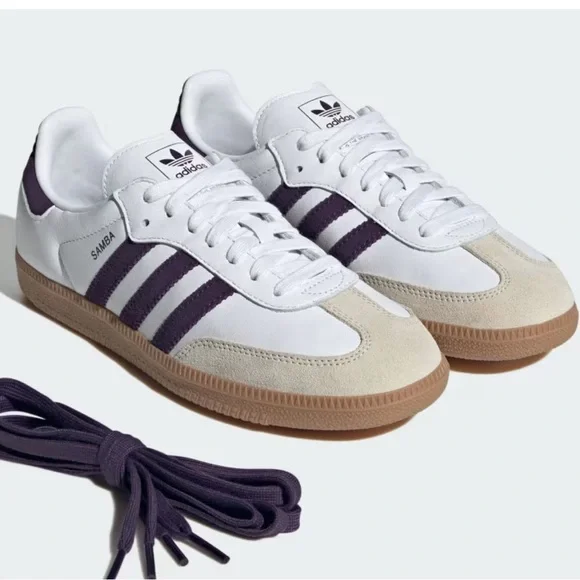 adidas Samba OG Cloud White / Alumina / Aurora Plum - Picture 6 of 11